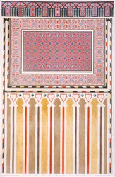 Kairo: Dekoration der El Bordeyny Moschee: geometrische Muster des Mosaiks des Mihrab, 19. Jahrhundert